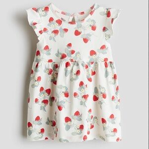H&M Strawberry Cotton Printed Dress - 12 Months. EUC